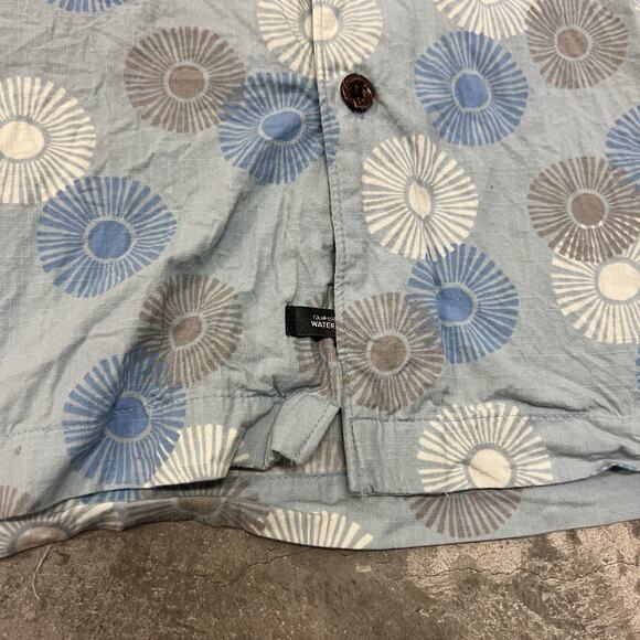Quicksilver Shirt Men XL Blue Floral Hawaiian Short Sleeve Waterman Collection - Picture 2 of 7